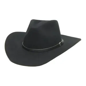 Sombrero clásico de fieltro triturable para hombre, colección de sementales, sombrero de vaquero negro The Oak Ridge