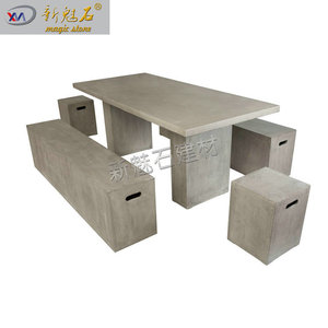 Banc en béton apparent New Magic Stone, taille sur mesure, mobilier d'extérieur pour hôtel, restaurant, école - Product Image 5