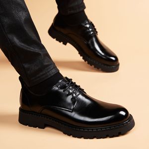 <span class=keywords><strong>Zapatos</strong></span> de cuero de <span class=keywords><strong>suela</strong></span> <span class=keywords><strong>alta</strong></span> de lujo para <span class=keywords><strong>hombre</strong></span>, <span class=keywords><strong>suela</strong></span> Oxford genuina y plantilla de cuero, color negro, formal, para negocios, para bodas - Product Image 5