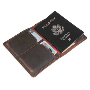 Funda para Pasaporte de Cuero Crazy Horse, Funda Multifuncional para Documentos, Protector de Pasaporte de Viaje - Product Image 4