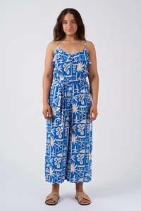 Huachen bền vững Viscose Frill Jumpsuit-động vật nguyên thủy tự nhiên - Product Image 4