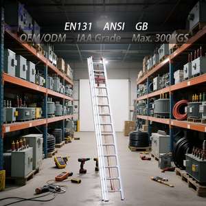 Échelle d'extension de feu moderne de 16m en aluminium à 3 sections Échelles pliantes triples - Product Image 1