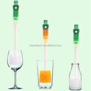 5 In 1 Long Handled Plastic Cleaning Scrub Cleaner Washer Newborn Infant Feeding Bottle Glass Cup Mug Milk Water Bottle Brush