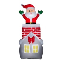 Décoration de Noël gonflable géante avec Père Noël et bonhomme de neige, éclairage LED, pour extérieur, jardin, fête
