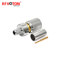 Conector Coaxial RF L9 de 1.6/5.6 Din, Macho, Recto, de Crimpado, 75ohm, Impermeable, para Cable Flex5