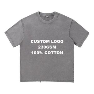 Camiseta Personalizada con Logotipo, 100% Algodón, 230 g/m², Estilo Retro Lavado, Tejido de Punto Jersey, Manga Corta, Digital, Corte Holgado, para Hombre y Mujer - Product Image 1