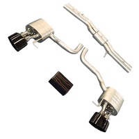 Catback d'échappement prix usine pour Audi Rs6 Rs7 C7 C8 4.0t 2013-2024 Ss304 système d'échappement Sport à soupape embouts noirs brillants