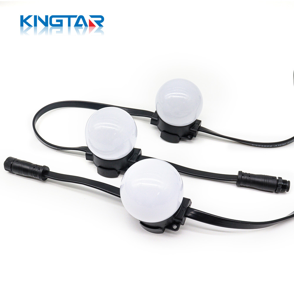 50mm Smart RGB LED Pixel Lights Outdoor Christmas Amusement Point Lights IP65 Plastic for Theme Parks Permanent Installation