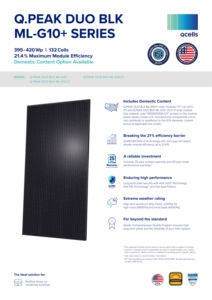 Stock d'entrepôt à Los Angeles, États-Unis - Module solaire Qcells <span class=keywords><strong>Q</strong></span>.PEAK DUO G10 tout noir 395-410W, homologué UL CSA, pour usage domestique - Product Image 3