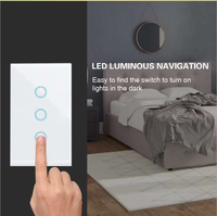 Usine directement vente AU/US Standard panneau de verre capteur tactile maison intelligente interrupteur mural gradateur de lumière LED