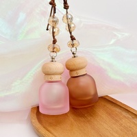 Diffuseur de parfum pour voiture en bois avec bouchons suspendus, flacons de parfum brillants vides de 10 ml
