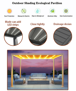 YOUYA NOUVELLE <span class=keywords><strong>Pergola</strong></span> extérieure en aluminium <span class=keywords><strong>Pergola</strong></span> de jardin bioclimatique motorisée avec porte <span class=keywords><strong>à</strong></span> volet roulant <span class=keywords><strong>à</strong></span> persiennes - Product Image 5