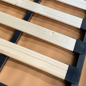 मजबूत कस्टम आकार पैलेट लकड़ी स्लेट जुड़वां बिस्तर फ्रेम बेडरूम फर्नीचर सुपर किंग रानी पूर्ण आकार धातु लोहे के बिस्तर फ्रेम आधुनिक - Product Image 6