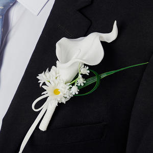 ช่อดอกไม้งานแต่งงานสำหรับผู้ชายดอกไม้ประดิษฐ์สัมผัสของจริงดอกไม้ผ้าไหมที่เหมือนจริงสำหรับตกแต่งงานแต่งงาน - Product Image 4