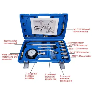 Alat diagnosa mobil 11PSI, penguji kompresi silinder mesin Diesel, Kit uji kompresi mesin Diesel