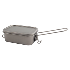 Ultralight Pure Titanium Mess Tin Portable Outdoor <b>Camping</b> Lunch <b>Box</b> with Foldable Handle Lightweight Bento Food Container - Product Image 1
