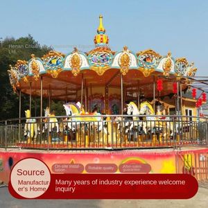 Carrusel Infantil de Lujo, Novedoso y Popular, Equipo de Entretenimiento para Parques de Atracciones y Áreas de Juego, con Drenaje, Caballo Giratorio de FRP y Acero - Product Image 2