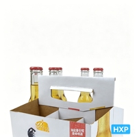 Portador de Cerveza y Vino Plegable de 6 Botellas, Impreso a Todo Color, con Logotipo Privado Personalizado, Embalaje de Papel Kraft Biodegradable, Venta al Por Mayor