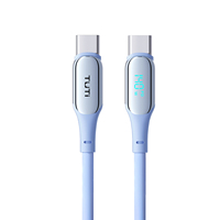 Kabel Pengisian Cepat TUTI 5A Tipe C ke Tipe-C Kabel Data Silikon Kabel USB untuk Ponsel Power Bank & Komputer