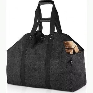 Sac de transport pour bois de chauffage en toile BSCI avec sac de transport pour bûches de cheminée robuste personnalisé pour le camping en plein air - Product Image 1
