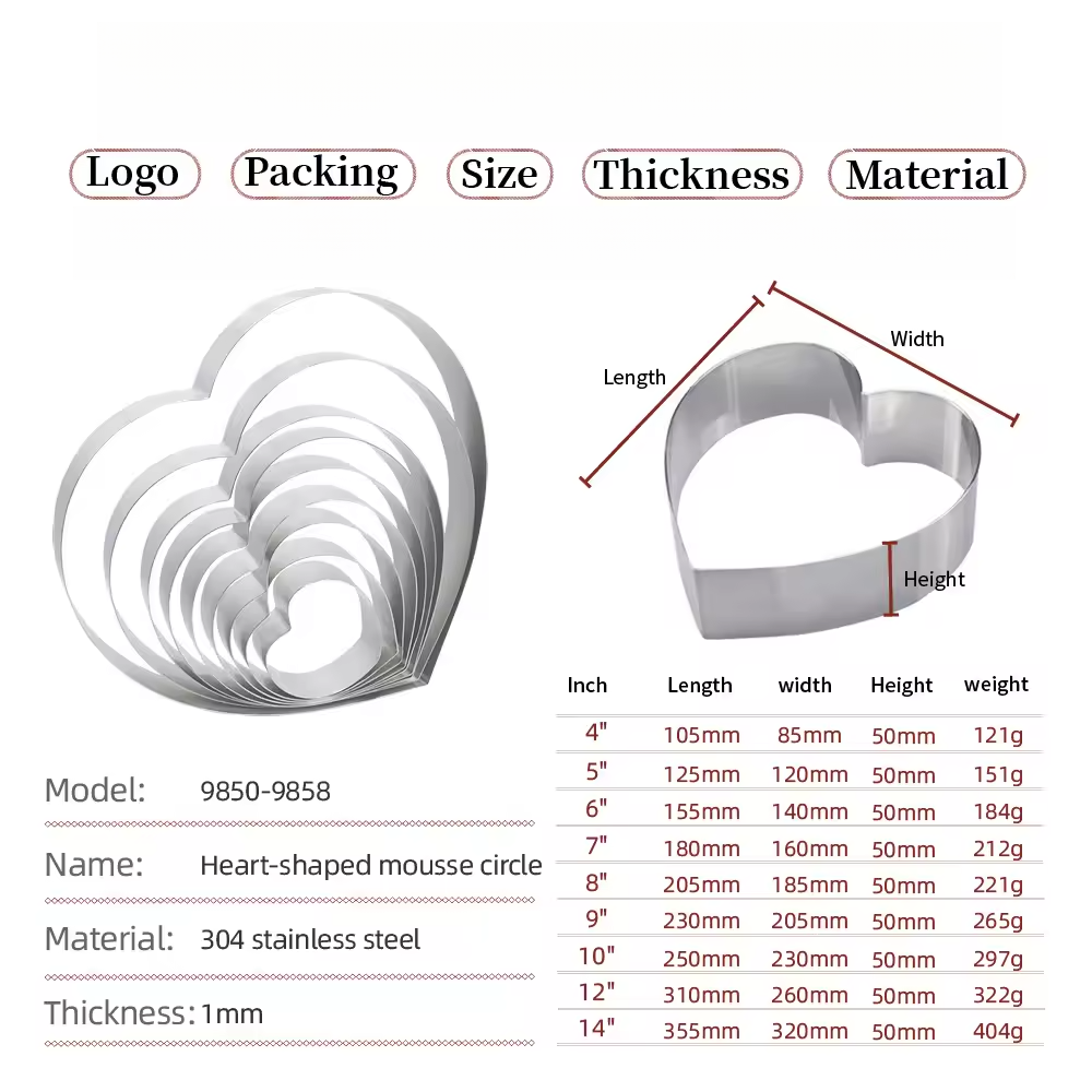 Coeur argenté -H:50mm