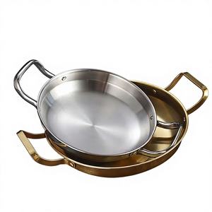 चीनी शैली स्टेनलेस स्टील समुद्री भोजन बर्तन गर्म बर्तन फ्लैट नीचे उथले वाणिज्यिक फ्राइड चिकन पैन वोक रामी पॉट डबल कान पॉट - Product Image 3