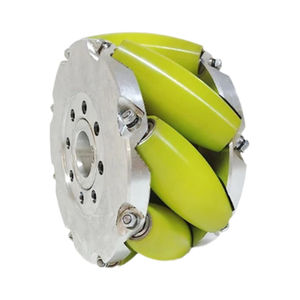 Rueda de <span class=keywords><strong>mecanum</strong></span> de grado <span class=keywords><strong>industrial</strong></span>, robot de rueda de <span class=keywords><strong>mecanum</strong></span> de aleación de aluminio <span class=keywords><strong>AGV</strong></span>, utiliza ruedas de poliuretano de 10 pulgadas - Product Image 1