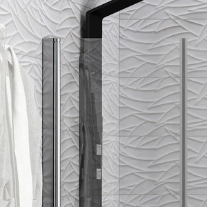 Kamalu KS2800-SSN Moderna Cabina Doccia Angolare 90x75 con Porta Scorrevole da 75cm Apertura a Libro in Vetro per Bagno - Product Image 3