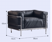 Pour LC3 Corbusier chaise de canapé simple Bauhaus rangée droite chaise de loisirs de luxe pour bureau à domicile Villa salon Durable