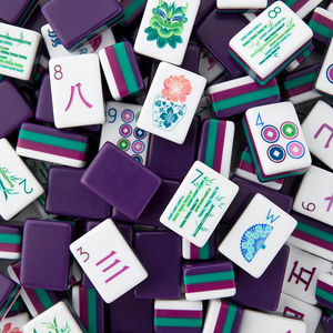 Custom Luxury Foldable Layered <b>Mahjong</b> <b>Set</b> UV Printed Engraved Purple Travel Eco-Friendly 4-Layer Acrylic Durable Entertainment - Product Image 2
