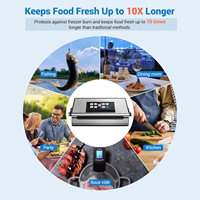Machine de mise sous vide alimentaire Wallepac 90Kpa, entièrement automatique, avec poignée Easy-Lock, coupeur intégré et double scellage thermique