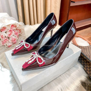 Zapatos de Novia de Lujo para Mujer al por Mayor, de Charol, con Tacón y Lazo, Moda de Verano y Otoño, Aumento de Altura de 8 cm - Product Image 4