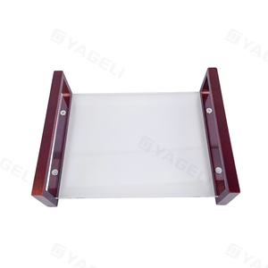 Bandeja acrílica a granel rectangular personalizada transparente a la moda personalizada de fábrica con asa - Product Image 2