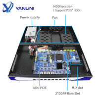 Layanan ODM tersedia Core i3 i5 i7 CPU server barebone 2PCI-E X8 Slot 8Lan firewall pc