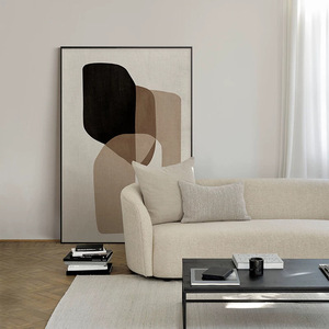 Abstract Painting Oil <b>Canvas</b> Wall Art Black <b>Frame</b> Rectangle Modern Living Room Decor - Product Image 1