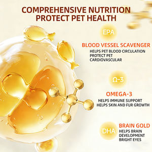 <span class=keywords><strong>Huile</strong></span> <span class=keywords><strong>de</strong></span> poisson lyophilisée 96% haute concentration d'Oméga 3 en capsules éclatantes 60 gélules souples/flacon pour la santé <span class=keywords><strong>de</strong></span> la peau et du pelage des chiens et des chats - Product Image 3