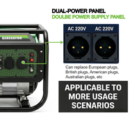 Générateur d'essence OEM 5kW 4 temps refroidi par air, démarrage électrique et manuel, 50Hz, personnalisation de la marque pour équipements sensibles