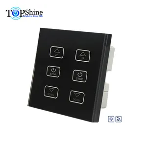 Topshine Saklar Tirai Layar Sentuh, Gorden 6 Gang 2 Beban UK Warna Hitam Standar