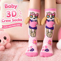 Chaussettes hautes fantaisie pour enfants avec motifs de dessins animés en peluche 3D, chaussettes amusantes et mignonnes pour filles, pour la Journée des chaussettes folles