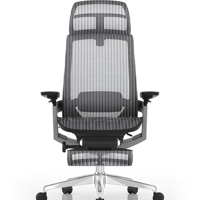 Chaise de bureau à dossier haut en maille avec accoudoirs réglables 5D, inclinaison synchronisée, support lombaire rembourré et fonction rafraîchissante pour la maison et le salon