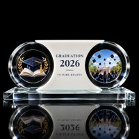 Trophée sablier personnalisé Neelpure 198617 en cristal K9, gravé au laser et imprimé UV, avec double photo, pour récompenses d'entreprise, de couple ou scolaires