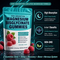 400mg Magnesium Bisglycinaat Gummies Gelijkgechelateerd Hoge Opname Slaapondersteuning Vegan Frambozen Smaak
