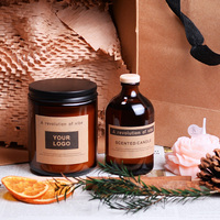 Ensemble cadeau de bougies parfumées en cire de soja de luxe sur mesure et ensemble diffuseur à bâtonnets en gros |   Bougie artistique d'aromathérapie pour les mariages et les cadeaux