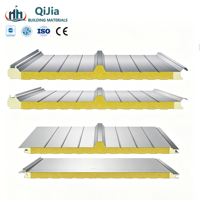 Panneau sandwich moderne en polyuréthane avec bords isolés pour toiture, entrepôt, chambre froide, usine, panneau sandwich en laine de roche