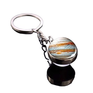 Porte-clés lune 20 mm, système solaire, galaxie, nébuleuse, <span class=keywords><strong>Terre</strong></span>, <span class=keywords><strong>Mars</strong></span>, Saturne, pendentif en verre alliage double face - Product Image 5