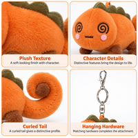 Porte-clés personnalisé en peluche souple, motif lézard expressif, mignon, jouet en peluche, pendentif de sac