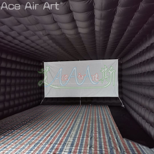 Hình chữ nhật màu đen có thể tùy chỉnh có thể chứa 100 người Lều rạp chiếu phim bơm hơi cho quảng cáo thương mại, xem phim - Product Image 3