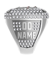 Bague de champion de ligue de hockey sur glace pour jeunes, personnalisée, directement de l'usine, avec bordure en diamant, en alliage, gravure intérieure personnalisée des statistiques de la saison