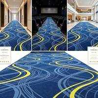 Tapis abstrait à lignes courbes, multicolore, motif nuage doré, en nylon et latex, antidérapant, pour couloir d'hôtel, hall, lieu de divertissement