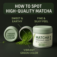 Poudre de thé vert matcha biologique instantanée de qualité cérémonielle (boîte de 1,05 oz, disponible en vrac)